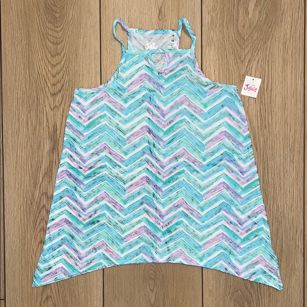 🛍️ 3 for $20 🛍️ - NWT - Justice Kids Chevron Camisole - Blue and Purple